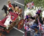 Βρετανική Βασιλική Γάμος μεταξύ Prince William και Kate Middleton, το περπάτημα με τη μεταφορά από τους πολίτες acalamados